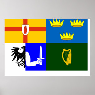 Póster Cuatro provincias, bandera de Irlanda