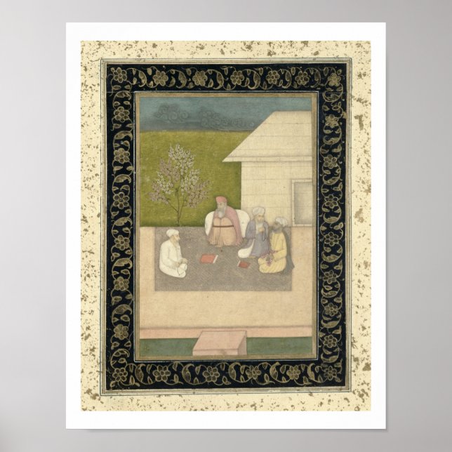 Póster Cuatro santos hombres musulmanes sentados en medit (Frente)