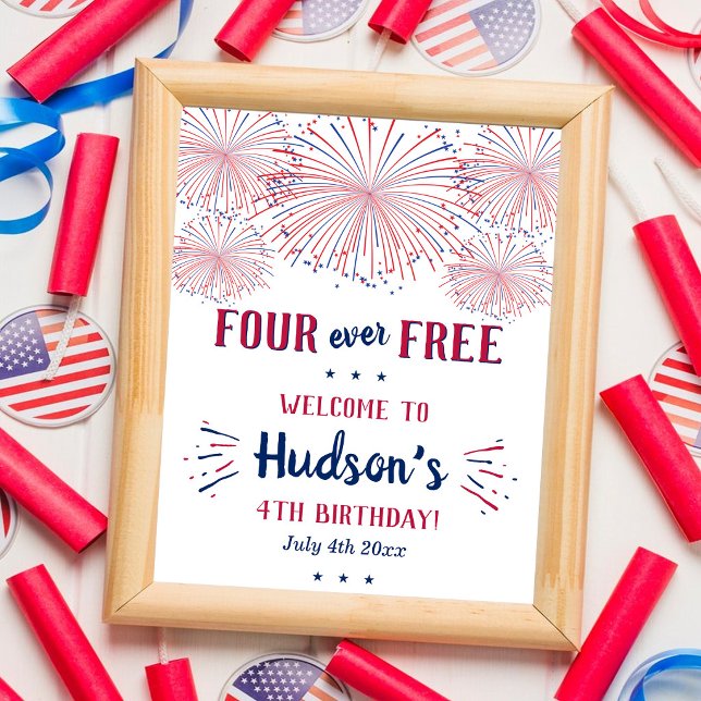 Póster ¡Cuatro Siempre Libres! Fiesta de Cumpleaños del 4 (Subido por el creador)