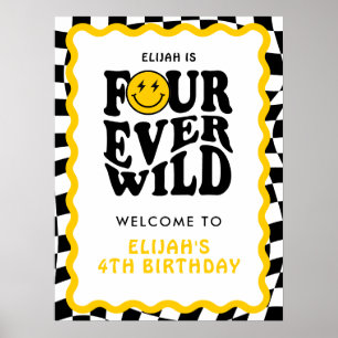 Póster Cuatro Siempre Salvaje Sonrisa Chico Cumpleaños 4 