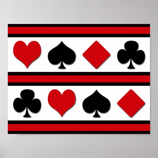Póster Cuatro trajes de cartas (Frente)