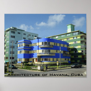 Póster Cuba: Arquitectura Art Deco