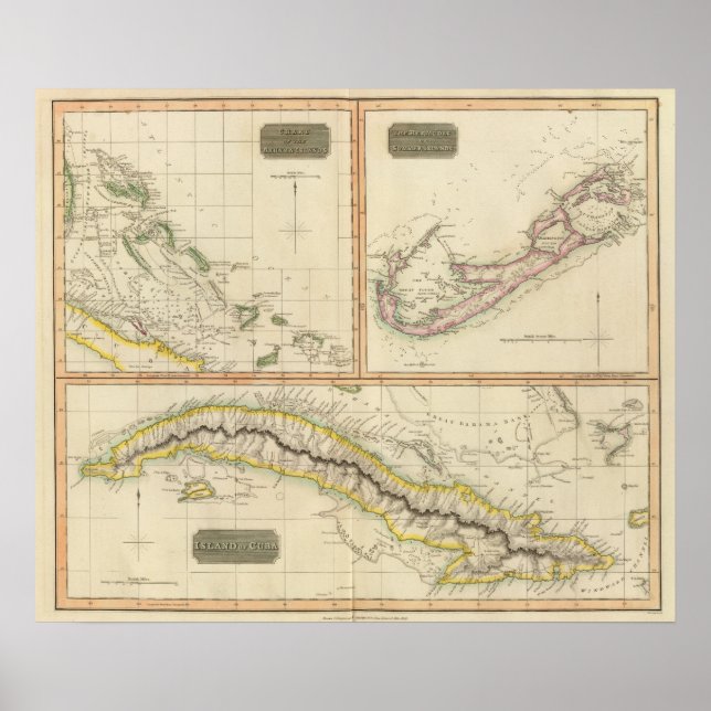 Póster Cuba, Bahama I, Bermudas (Frente)
