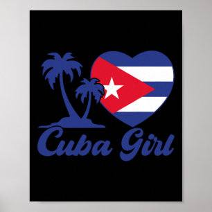 Póster Cuba- Bandera Chica cubana Patrimonio hispano cuba