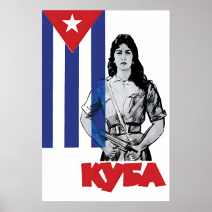 Póster Cuba cartel de propaganda Mujeres revolucionarias