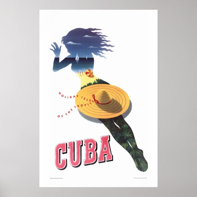Póster Cuba - Isla de vacaciones de los trópicos (Cuba 1) (Frente)