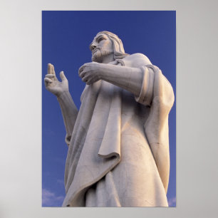 Póster Cuba, La Habana, Escultura de Jesús.