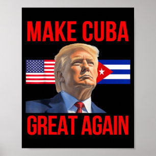 Póster Cuba Libertad Patriótica Cuba Bandera Gráfica USA