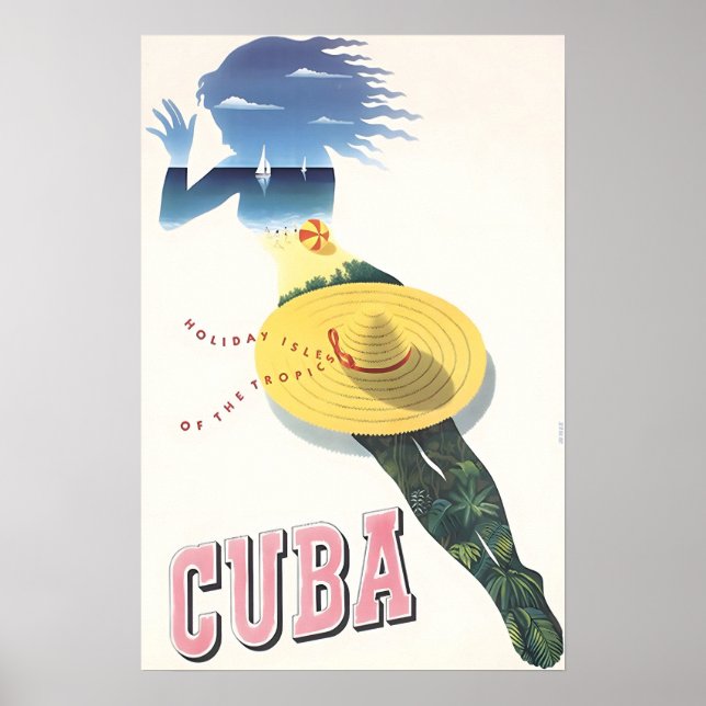 Póster Cuba Print Cuban Art Travel Poster  (Frente)