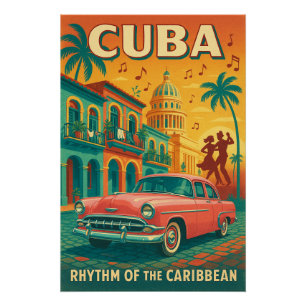 Póster Cuba - Ritmo del Caribe