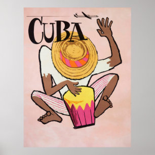 Póster Cuba, viajes antiguos