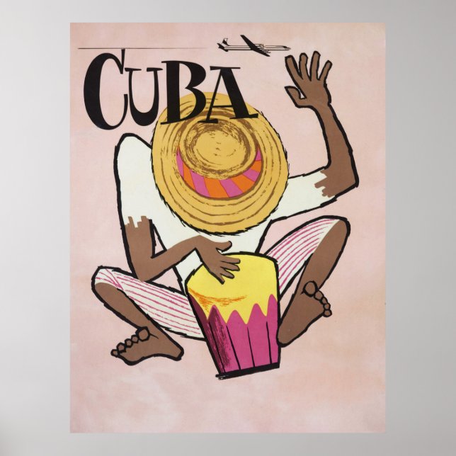 Póster Cuba, viajes antiguos (Frente)
