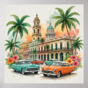 Póster Cuba Vintage Viajes - Saludos Desde La Habana