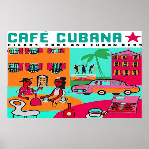 Póster cubana del café