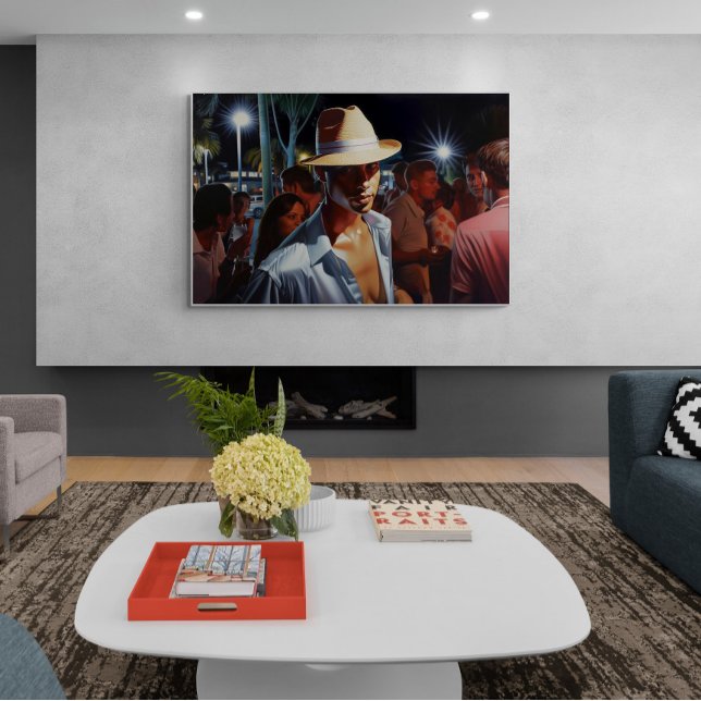 Póster Cubano en una pintura al aire libre en Miami Night (Subido por el creador)