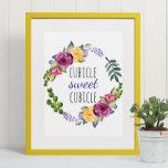 Póster Cubicle Sweet Cubicle Hogar Funny Office Desk Work<br><div class="desc">Este diseño se creó a través del arte digital. Puede ser personalizado en el área de proporcionar o personalizar eligiendo la opción de pulsar para personalizar y cambiando el nombre, las iniciales o las palabras. También puede cambiar el color y estilo del texto o eliminar el texto para un diseño...</div>