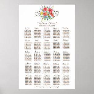 Póster Cubierta acuática rústica Flores silvestres Cuadro