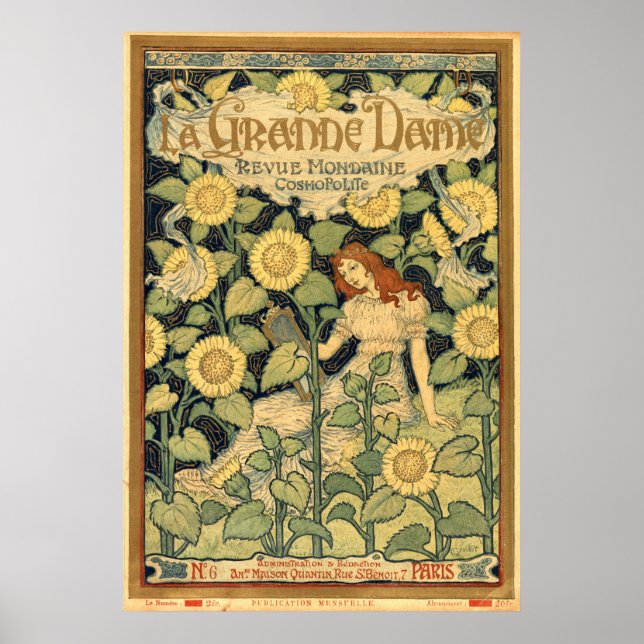 Póster Cubierta Art Nouveau 1893 de Eugène Grasset (Frente)