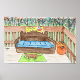 Póster Cubierta con Perro-Bienvenido a la Isla