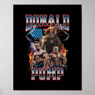 Póster Cubierta de bomba de gimnasio Donald Pump Trump