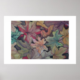 Póster Cubierta de hojas de otoño