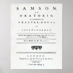 Póster Cubierta de la partitura para Samson