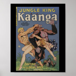 Póster Cubierta de libro de historietas retro Apin jungla