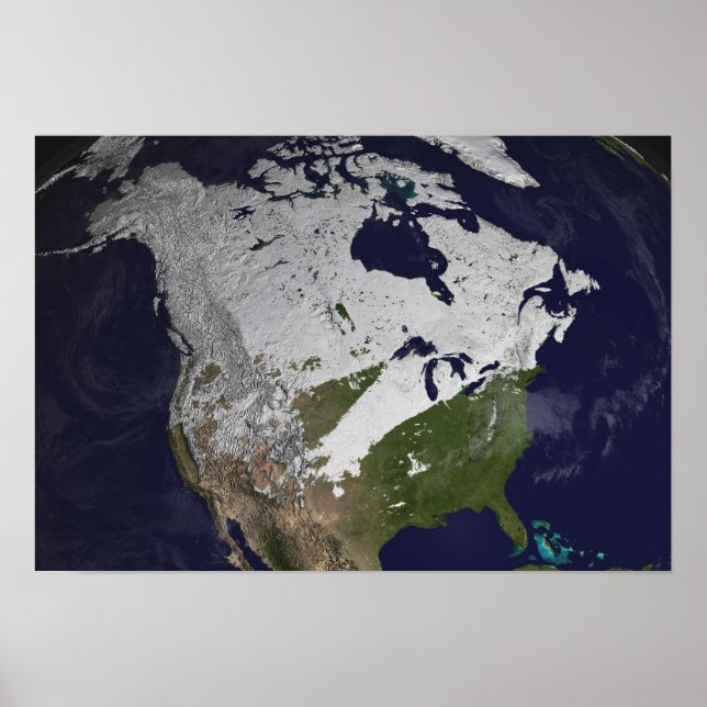 Póster Cubierta de nieve en el hemisferio norte (Frente)