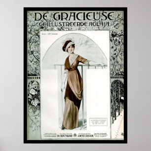 Póster Cubierta de revista de moda del francés del