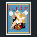 Póster Cubierta de viaje Deco Life - Coles Phillips 12 x<br><div class="desc">Cubierta colorida del Art Deco de Coles Phillips para la revista Life Travel Number</div>