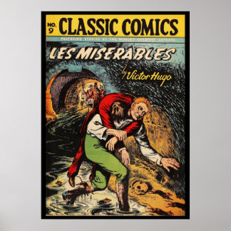 Póster Cubierta del cómic de Les Miserables Victor Hugo