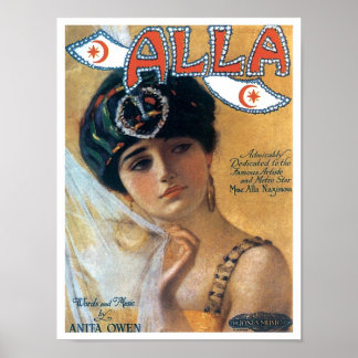 Póster Cubierta del libro de canciones Alla Vintage