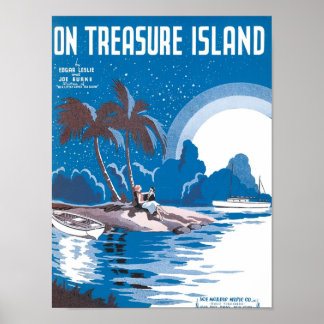 Póster Cubierta del libro de canciones Vintage de Treasur