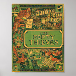 Póster Cubierta del libro de cuento de hadas de los cuare