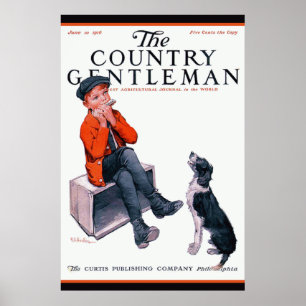 Póster Cubierta joven del caballero de Collie~Country del