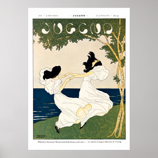 Póster Cubierta Jugens de Art Nouveau Vintage (Frente)