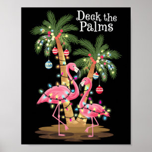 Póster Cubierta Las Palmas Flamingo Navidades Tropicales 