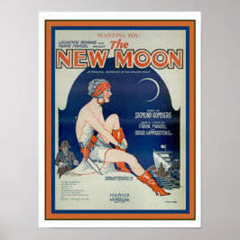 Póster Cubierta musical de Hoja Art Déco "The New Moon" 1