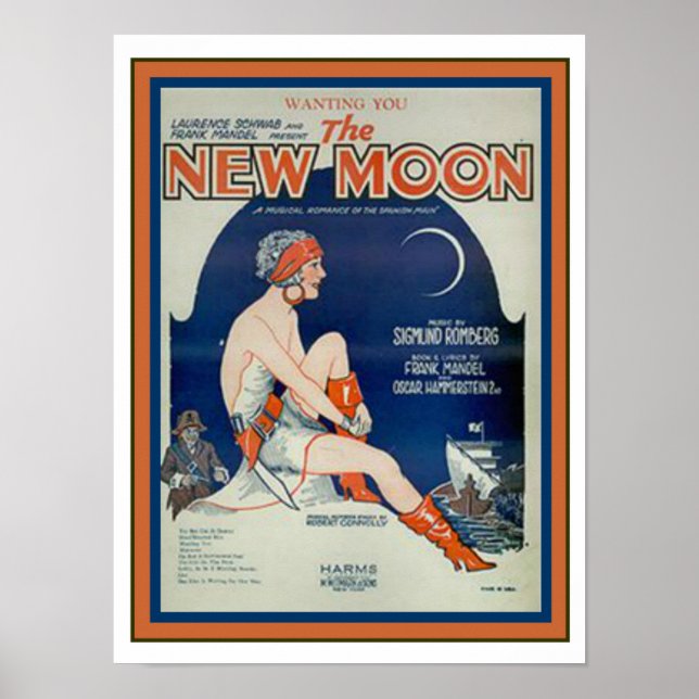 Póster Cubierta musical de Hoja Art Déco "The New Moon" 1 (Frente)