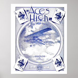 Póster Cubierta musical de hojas aeronáuticas de alto bip
