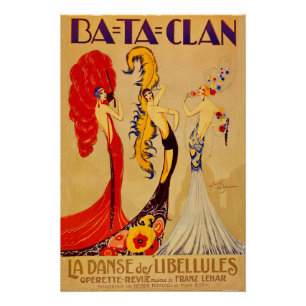 Póster Cubierta musical de hojas de arte deco