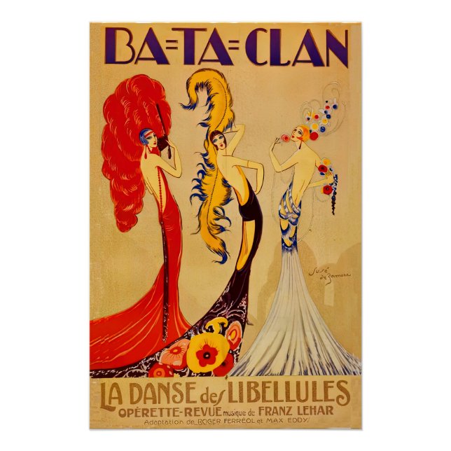 Póster Cubierta musical de hojas de arte deco (Anverso)