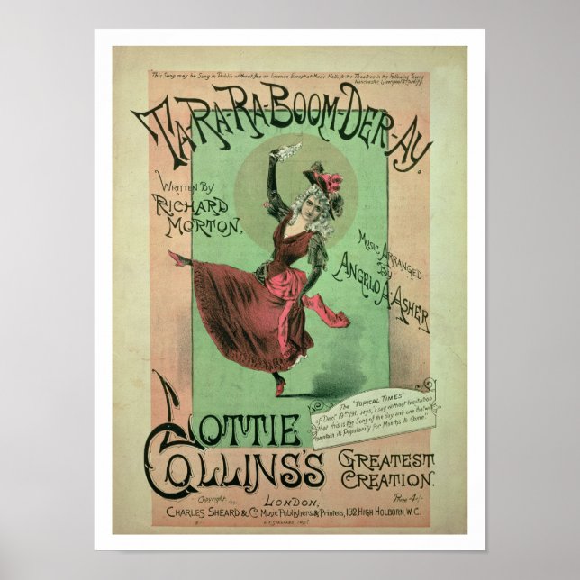 Póster Cubierta musical para Ta-Ra-Ra-Boom-Der-Ay, public (Frente)