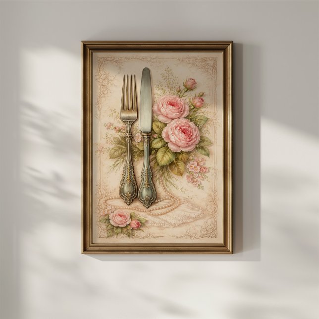 Póster Cubiertos Florales Vintage (Subido por el creador)