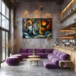 Póster Cubismo: Bosque Enigmático