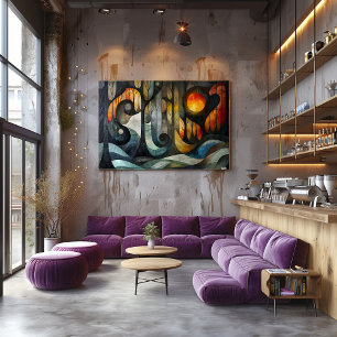 Póster Cubismo: Bosque Enigmático