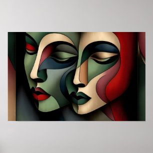 Póster Cubismo Resumen Poster moderno