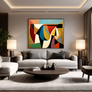 Póster Cubismo Surreal Fragmentado