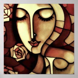 Póster Cubist Blossom Gaze