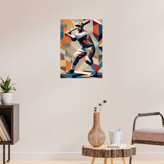Póster Cubista de Jugador de Béisbol (Salón 3)